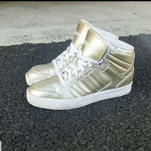 Women's ADIDAS Gold Metallic High Top Shoes